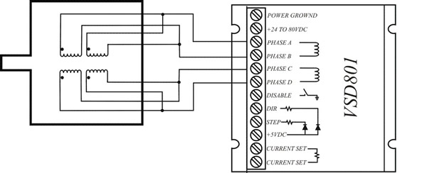 Схема подключения 8-ти выводного мотора с параллельным подключением обмотки 