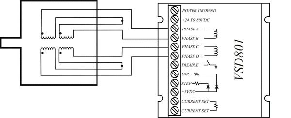 Схема подключения 8-ти выводного мотора с последовательным соединением обмоток